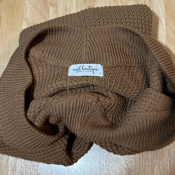 Mod Boutique Women Brown sweater pop bell sleeve Modern & Unique Size S - Picture 9 of 10